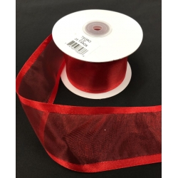 Organza with Satin Edge Red 2.5" 25y